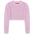 thumbnail image 5 of Socal Look Women's Cotton Crochet Sweater Long Sleeve Summer Casual Pullover P.Pink, X-Small, 5 of 5