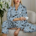 thumbnail image 6 of Rateoe Dolphins Pattern Womens Pajamas Set Long Sleeve Sleepwear Button Down Nightwear Soft Cotton Pj Lounge Sets-Medium, 6 of 7