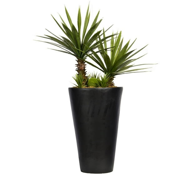 Vintage Home Artificial Faux Plastic 50" Agave With Succulents In Resin Planter