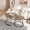Brown & Black, variant on 27.6" Nesting Coffee Table Set of 2, Round Wood Marble Pattern Top with Sturdy Metal Frame, Stackable End Tables for Living Room, Bedroom, Office, Brown & Gold