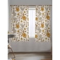 thumbnail image 5 of Yellow White Daisy Sheer Curtains 63 inches Long, Fall Flower Vintage Style Light Filtering Sheer Window Curtains Rod Pocket Voile Drapes for Bedroom Living Room, 52"W x 63"L 2 Panels, 5 of 7