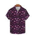 thumbnail image 2 of Handshe Men's Casual Shirt, Short Sleeve with Print and Button-Down Collar for Daily Wear, 2 of 5
