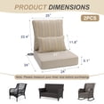 thumbnail image 5 of BPS 24x24x5 inch Outdoor Deep Seat Cushion, Water-Resistant Patio Furniture Cushions for Outdoor Chairs, Sofa, Couch, 2-Piece, Brown Striped, 5 of 9