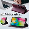 thumbnail image 4 of for iPhone 16 Pro Case, 2 in1 Multifunctional Detachable Wallet Phone Case for Men Women with RFID Blocking Card Holder Wrist Strap Shockproof Protective Case for iPhone 16 Pro (Purple), 4 of 9
