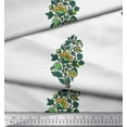 thumbnail image 3 of Soimoi Modal Satin Fabric Leaves & Floral Block Print Fabric by Yard 42 Inch Wide, 3 of 3