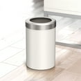 thumbnail image 3 of Gatco Latitude II Stainless Steel 2.9 Gallon Round Wastebasket with Removable Lid, Matte Pearl/Satin Nickel Lid, 3 of 5