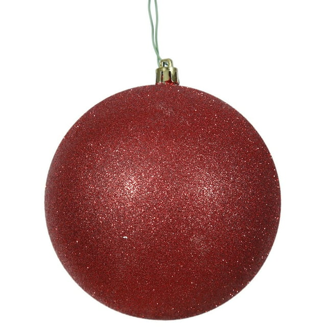 Adorno para Árbol de Navidad Vickerman Bola Roja con Brillantina 6 cm (paquete de 4)