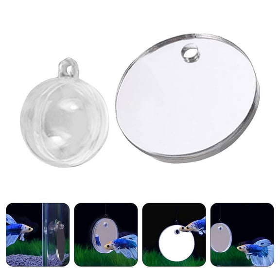 Niceauty Betta Fish Toy Acrylic Floating Ball Design For Aquarium 6x6cm 1 Set