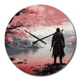 thumbnail image 2 of Designart "Samurais Resolve Asian Painting II" Asian Oversized Wall Clock, 2 of 5