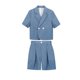 thumbnail image 5 of Odeerbi Niños Vestido Formal Traje Manga Corta Muesca Solapa Blazer Chaqueta + Traje Pantalones Cortos Trajes de Verano Conjunto, 5 of 8