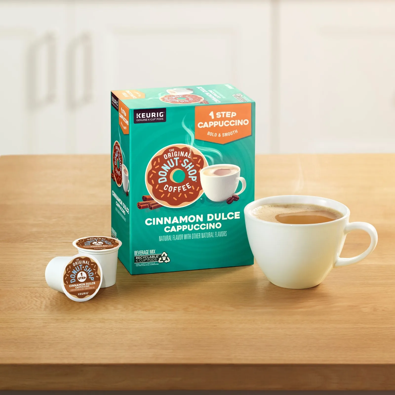 The Original Donut Shop One-Step Cinnamon Dulce Cappuccino, K-Cups, 80 Count