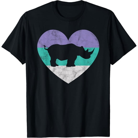 Playful Comfort Tee - Rhino Shirt For Women & Girls | Cute Retro Rhinoceros Gift T-Shirt