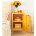 thumbnail image 6 of Single Door Lockable Metal End Table Modern Storage Cabinet Minimalist Room Side Table Adjustable Height Cold Rolled Steel Frame Multifunctional Home Table Yellow Size: 28”H x 13.8”W x 15”D, 6 of 7