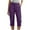 Purple, variant on Women's Athletic Capris New Womens Capris with Pockets Stretch Lightweight Casual Cargo Pants Summer Cropped Trousers Outdoor Clothes Purple L