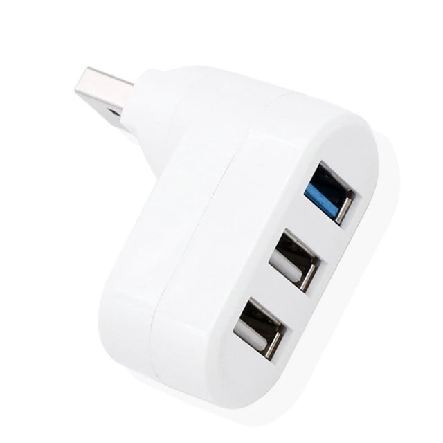 Decodeary 3-Port USB Hub USB3.0 High-Speed Splitter Universal Extender Computer Phone Charging Transmission Adapter Supplies White in Bag 1Set