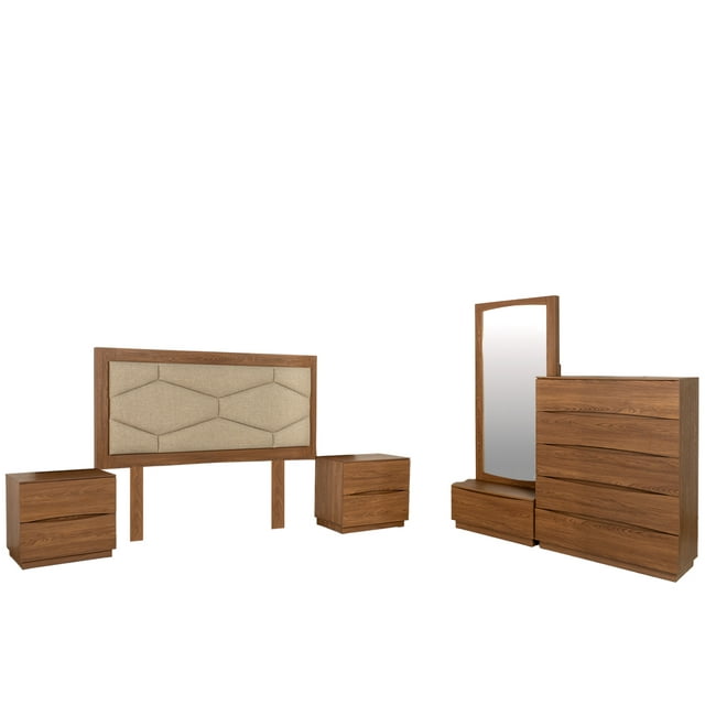 Recamara KS 5 Piezas Marsella - Nogal