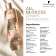 thumbnail image 4 of BlondMe All Blondes Shampoo Enriquecido 300 ml, para Todo Tipo de Rubios, con Tecnología 3D Bond Creation y el Complejo Cashmere Protein, Limpia Suavemente, Ilumina y Nutre el Cabello, 4 of 6