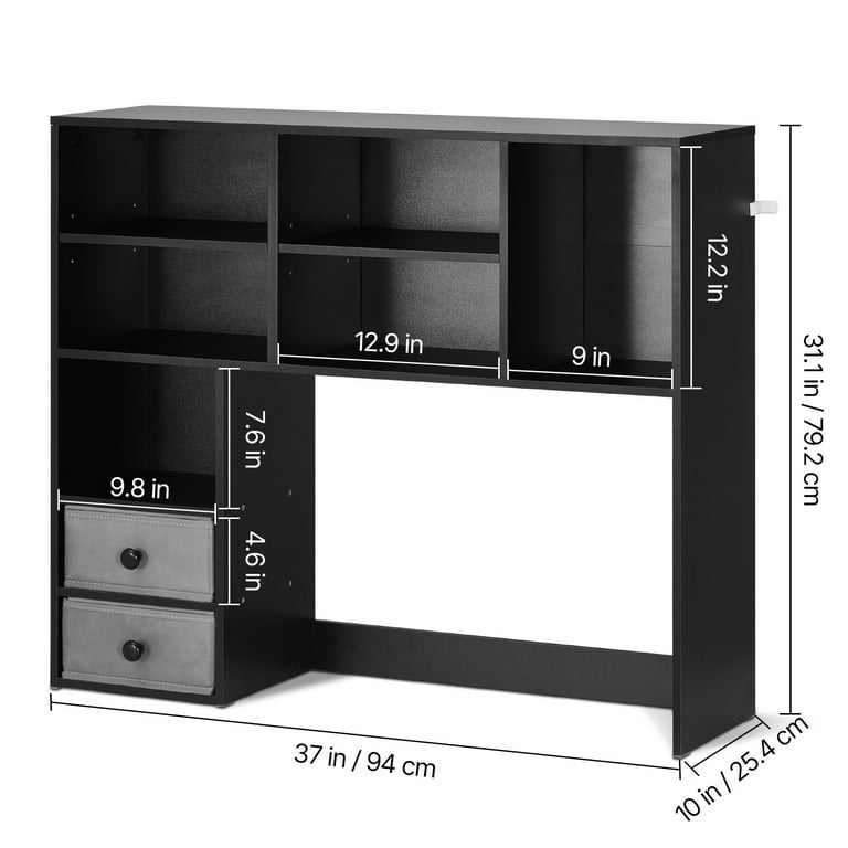 Kffkff Tabletop Bookcase Hutch, Tri-Level Organizer photo 7