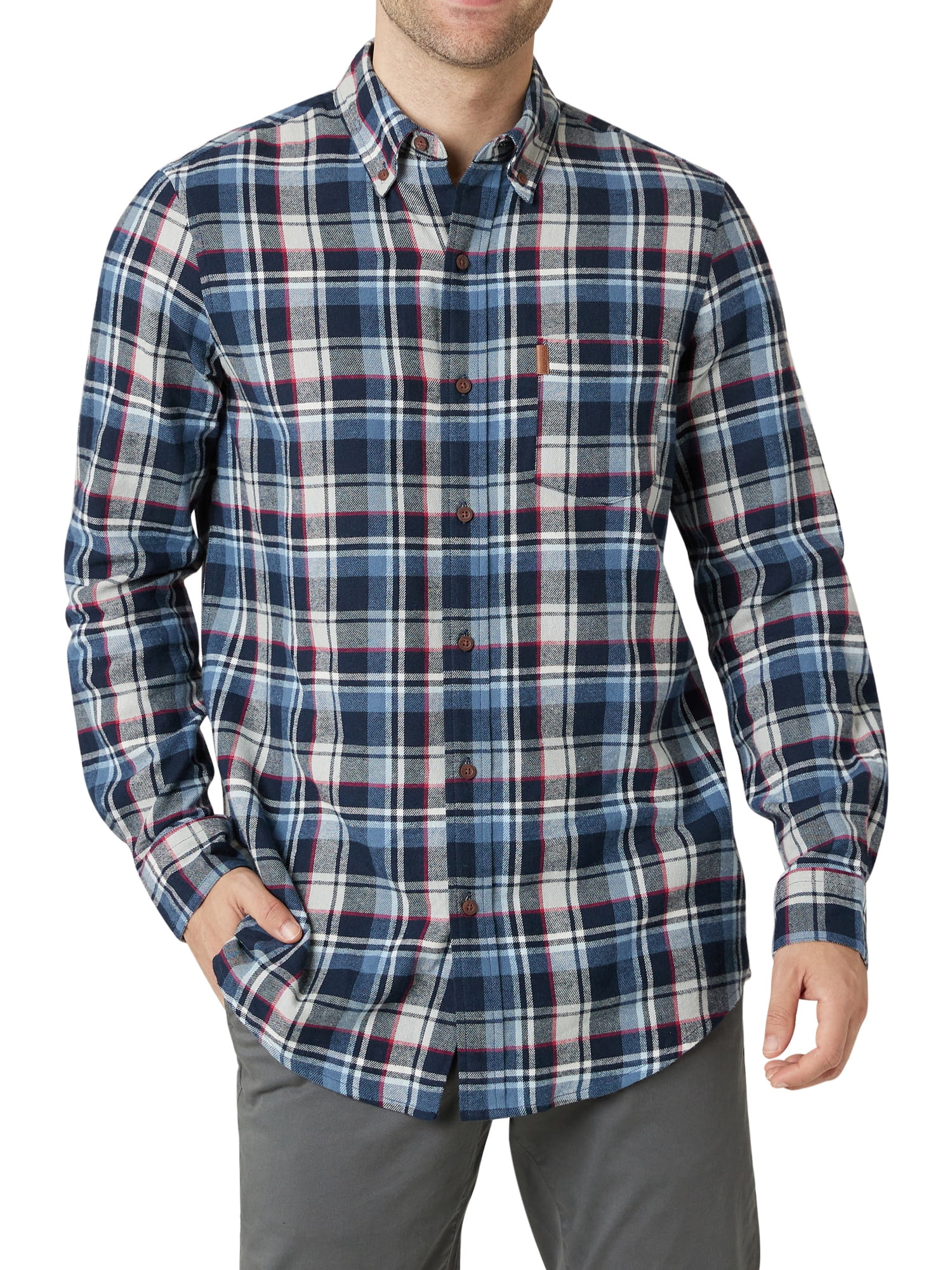 Chaps Men's Long Sleeve Performance Flannel ShirtSizes XS up to 4XB
