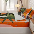 thumbnail image 5 of Homewish Bohemian Abstract Geometric Zipper Full Size Comforter Sets with Fitted Sheet and 2 Pillowcases,Mid-Century Art Zipper Bedding Set,Orange,Light Gray Reversible,4pcs, 5 of 8