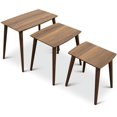 thumbnail image 2 of Reid Mid-Century Modern Wood Nesting Tables in Walnut (Set of 3), 2 of 7