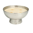 thumbnail image 4 of CosmoLiving by Cosmopolitan Silver Metal Jasmine Scented Wide Hammered 70 oz 4 Wick Candle with White Wax, 4 of 7