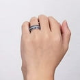 thumbnail image 2 of 8mm Imitated Meteorite Tungsten Wedding Ring for Men with Lapis Lazuli Inlay Domed Comfort Fit Size 7 - 13, 2 of 6