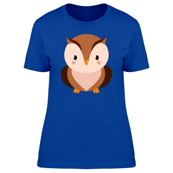 Adorable Owl Doodle Cartoon Tee Women's -Image by Shutterstock