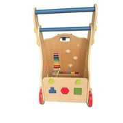 Sunlidress Adjustable Wooden Baby Walker Toddler Toys with Multiple Activity Toys