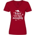 thumbnail image 3 of Inktastic Christmas Nice until Proven Naughty Women's V-Neck T-Shirt, 3 of 5