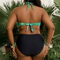 thumbnail image 6 of Women's Plus Size Swimwear Vintage Tie Back Halter Swimsuits with Bottom Tummy Control 2 Piece Bathing Suit, 6 of 6