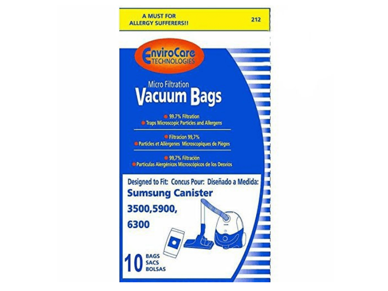 Samsung Vacuum Bags Type 3500, 5900, 6300 Micro Allergen Filtration