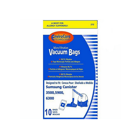 Samsung Vacuum Bags Type 3500, 5900, 6300 Micro Allergen Filtration Style Vac [Single Loose