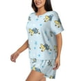 thumbnail image 2 of Naloa Cartoon Turtle Women's Short-Sleeved Pajama Set, Loungewear, Summer pajamas, Breathable Cozy - XX-Large, 2 of 9