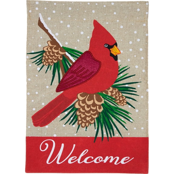 Briarwood Lane Garden Flag 12x18 For Outdoor Cardinal Winter Burlap For Winter Garden Flag Flags For Outside