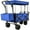 Blue, variant on BENTISM Collapsible Wagon Cart 220lbs, Foldable Wagon Cart Removable Canopy 601D Oxford Cloth, Blue Portable Folding Wagon Adjustable Handles for Beach, Garden, Sports