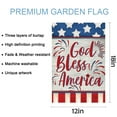 thumbnail image 4 of Husfou 12" x 18" Burlap 4th of July Garden Flag, God Bless America Patriotic Double-Sided, 4 of 7