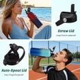 thumbnail image 4 of 40 oz Insulated Water Bottle with Straw & Spout Lid, Stainless Steel Water Bottle for Men Women, Wide Mouth Water Flask - Keep Cold-48H Hot-24H, Leak Proof & BPA-Free, Protective Boot, 4 of 9