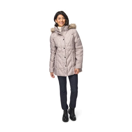 London Fog- Diamond Quilt Coat- Pearl- L