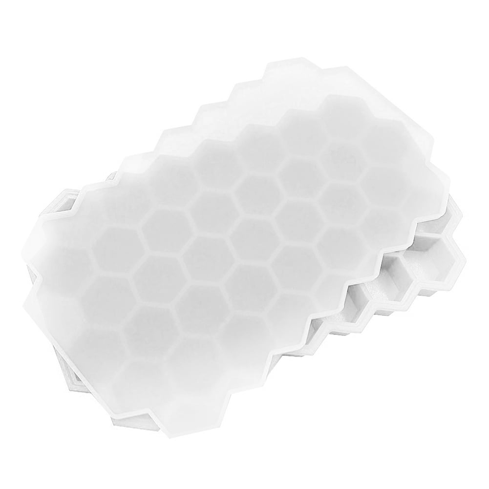 37 Cubes Home Honeycomb Shape Silicone Ice Cube Tray Mold Storage Container PL 