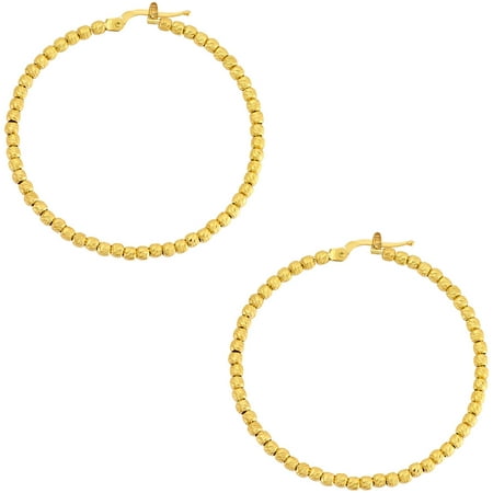 Giuliano Mameli 14kt Gold-Plated Sterling Silver 40mm DC Beaded Hoop Earrings