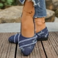 thumbnail image 7 of HAOTAGS Women Denim Flats,Everyday Slip Ons Pointy Toe Low Cut Loafers Casual Shoes Blue, 7 of 7