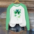 thumbnail image 4 of ICHUANYI Womens Crewneck Sweatshirts Raglan St. Patrick's Print Shirts Casual Long Sleeve Pullover Tops, 4 of 5