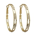 thumbnail image 1 of 1 Pair Large Hoops Rhinestone Earrings Thin Dangle Elegant Rhinestone Earrings Wedding Women Accessories Jewelry Earrings For Women Thin Hoop Earrings for Women Little Hoop Earrings Women Earrings Set, 1 of 4