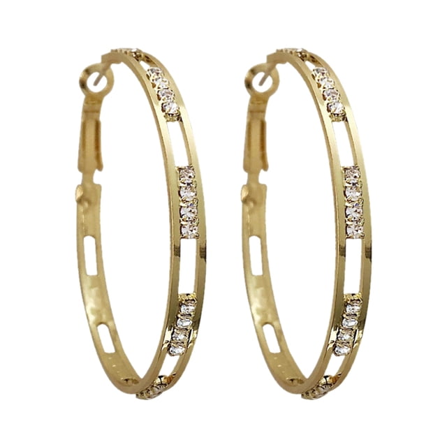 1 Pair Large Hoops Rhinestone Earrings Thin Dangle Elegant Rhinestone Earrings Wedding Women Accessories Jewelry Earrings For Women Thin Hoop Earrings for Women Little Hoop Earrings Women Earrings Set