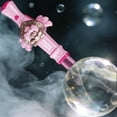 thumbnail image 4 of Pink Wand Rechargeable Bubble Machine With Led Lights Automatic Portable Mist Bubble Blower For Kids Outdoor Party Interactive Play Pink, 4 of 7