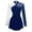 Navy Blue, variant on inhzoy Women's Figure Skating Dress Shiny Long Sleeve Ice Roller Skating Dance Dresses Leotards Burgundy L