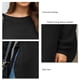 thumbnail image 4 of Suéter de punto de manga larga, holgado, cuello redondo, dobladillo dividido, talla XL, para otoño e invierno, color negro, 4 of 5