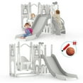 thumbnail image 3 of Aikidkit 6-in-1 Toddler Slide PlaySet for kids indoor/outdoor for Toddlers Aged 6-36 Months (Grey & White), 3 of 8