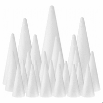 24Pack Craft Foam Cones, Tree Cones Shaped for Arts, Crafts, Christmas Tree, School, DIY Project